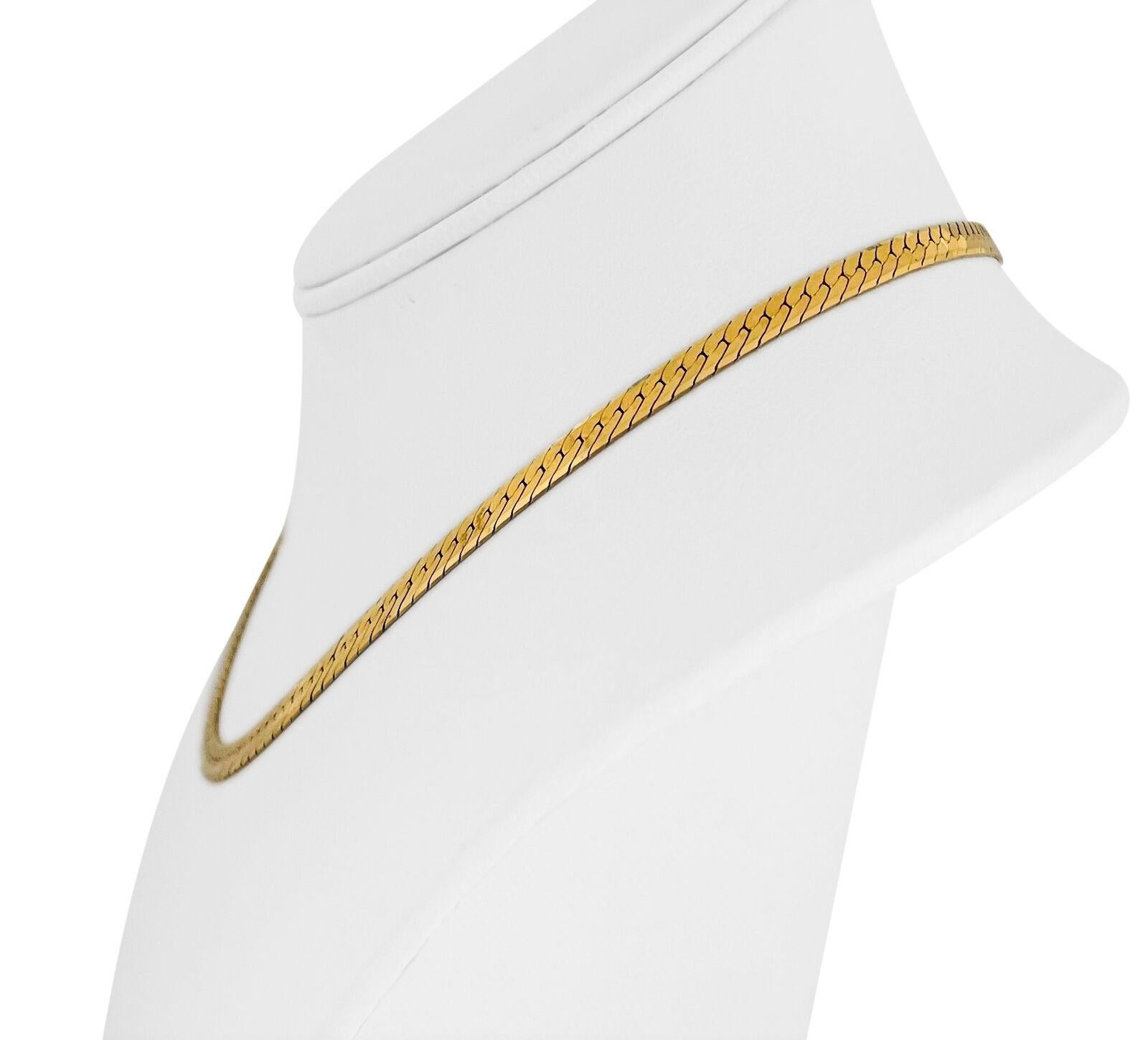 14k Yellow Gold 14.4g Solid Ladies 5mm Herringbone Link Chain Necklace Italy 16