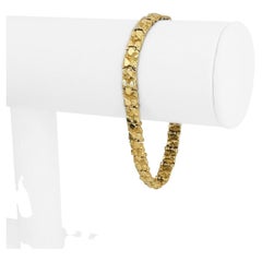 Bracelet à maillons en or jaune 14 carats avec pépites de pépites d'or pour femmes