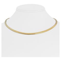 14 Karat Yellow Gold Solid Ladies Omega Link Collar Necklace