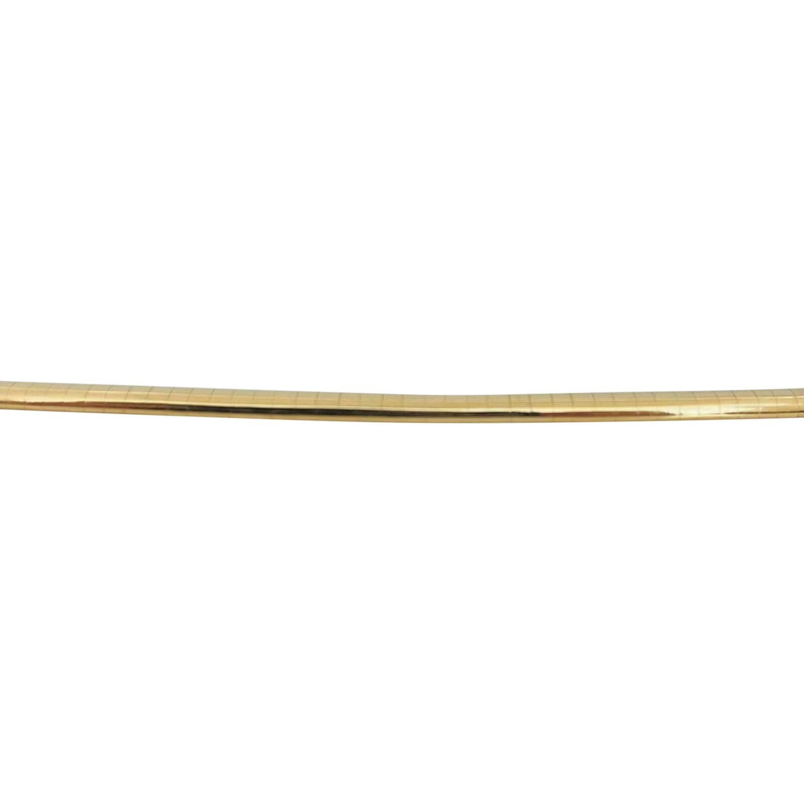 Women's 14 Karat Yellow Gold Solid Ladies Omega Link Necklace