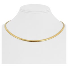 14 Karat Yellow Gold Solid Ladies Omega Link Necklace