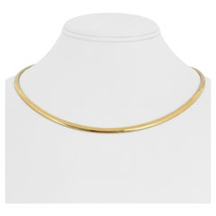 14 Karat Yellow Gold Solid Ladies Omega Link Necklace