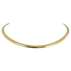 14 Karat Yellow Gold Solid Ladies Omega Link Necklace 