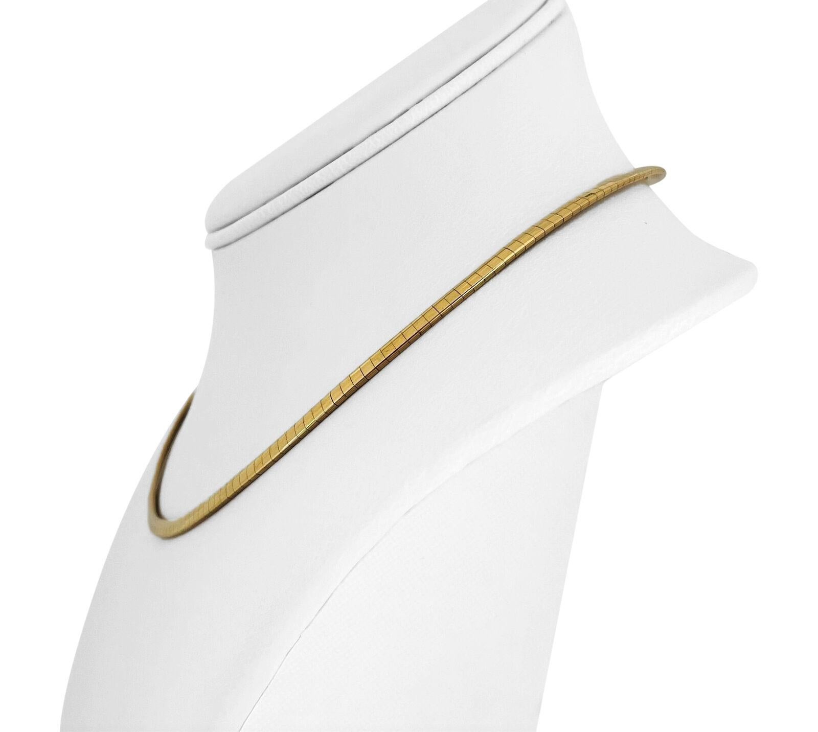 14k Gelbgold 19,7g solide Damen 3,5mm Omega Link Halskette Italien 16