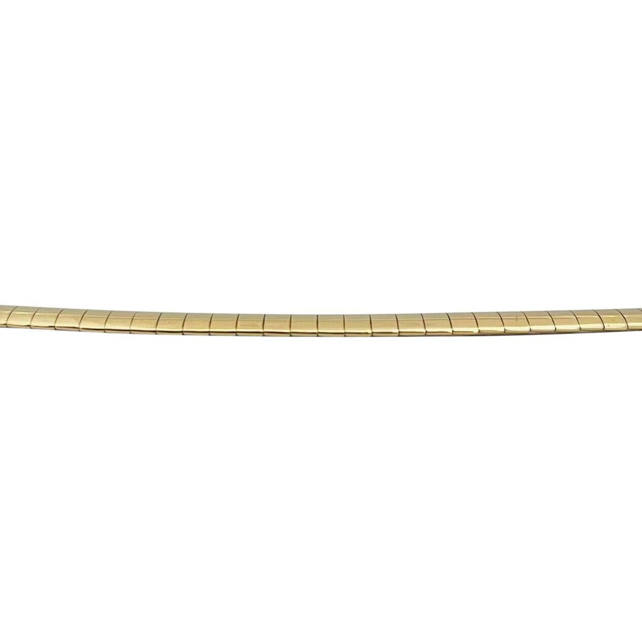 Women's 14 Karat Yellow Gold Solid Ladies Omega Link Necklace Italy