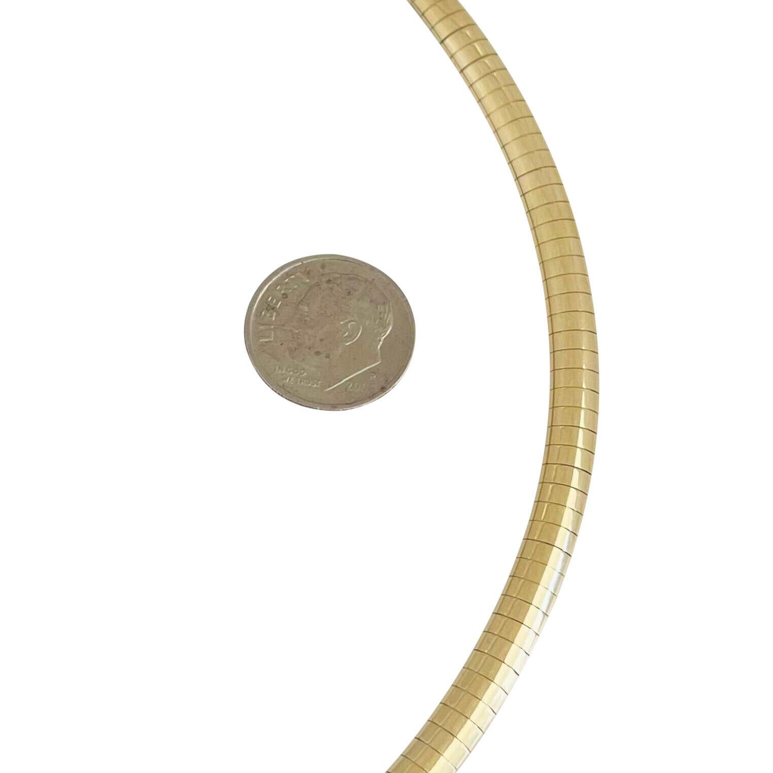 14 Karat Yellow Gold Solid Ladies Omega Link Necklace Italy 1