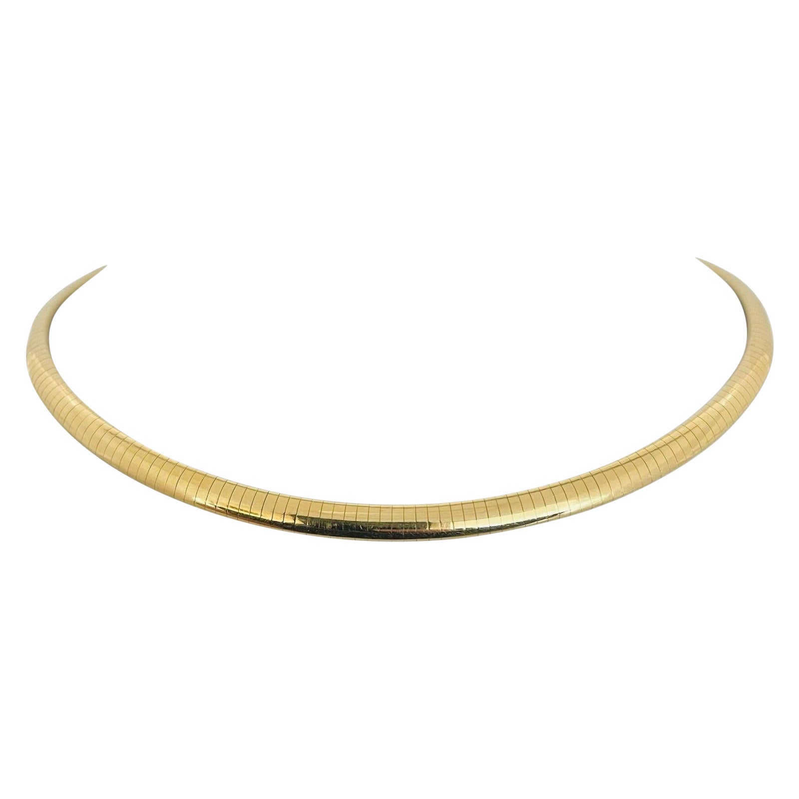 Collar Omega Link de señora en oro amarillo macizo de 14 quilates Italia