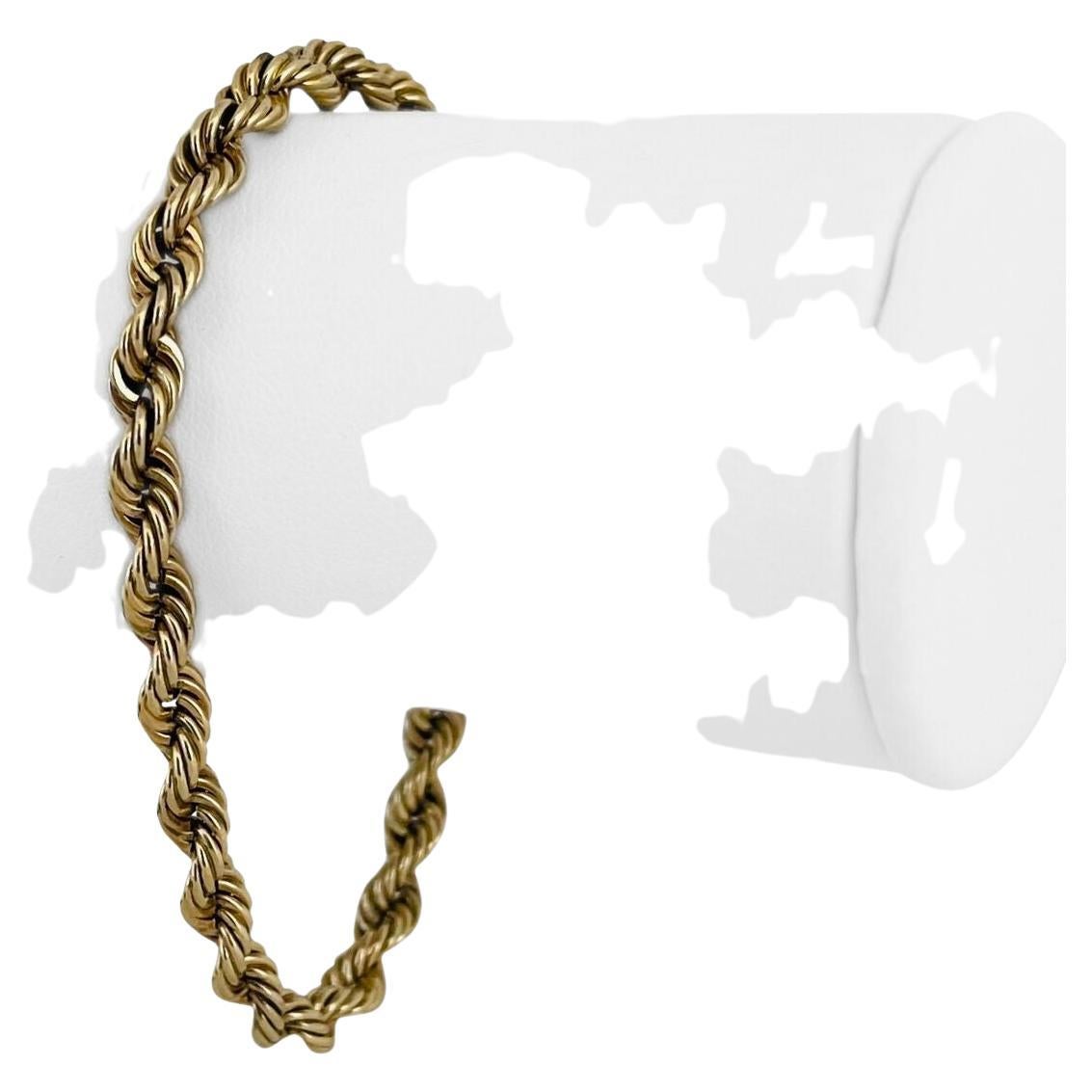 14k White Gold Diamond Cut Rope Chain Bracelet – 7 Inch, 3mm Wide, 4 Grams