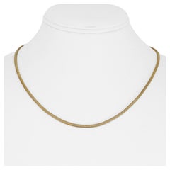 14 Karat Yellow Gold Solid Ladies Squared Snake Link Chain Necklace