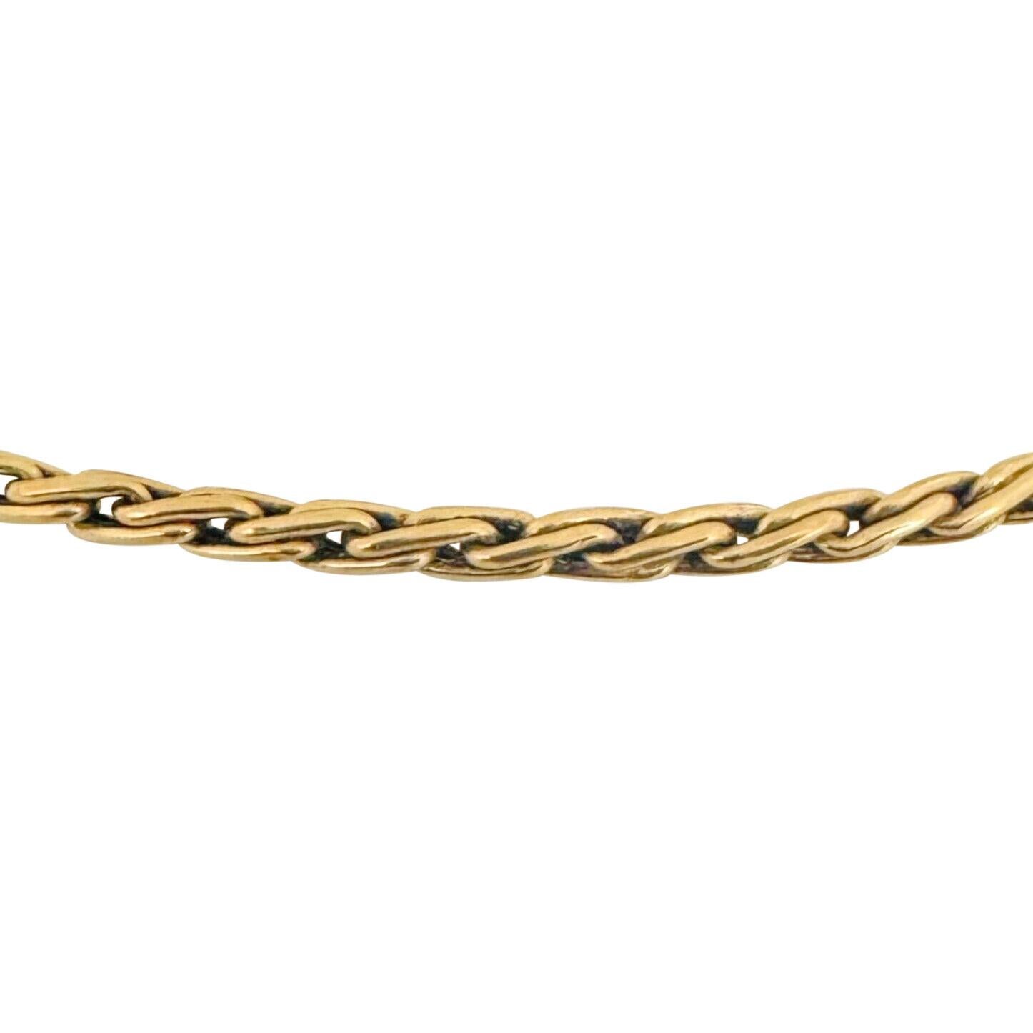14 Karat Yellow Gold Solid Long Fancy Link Chain Necklace  In Good Condition For Sale In Guilford, CT