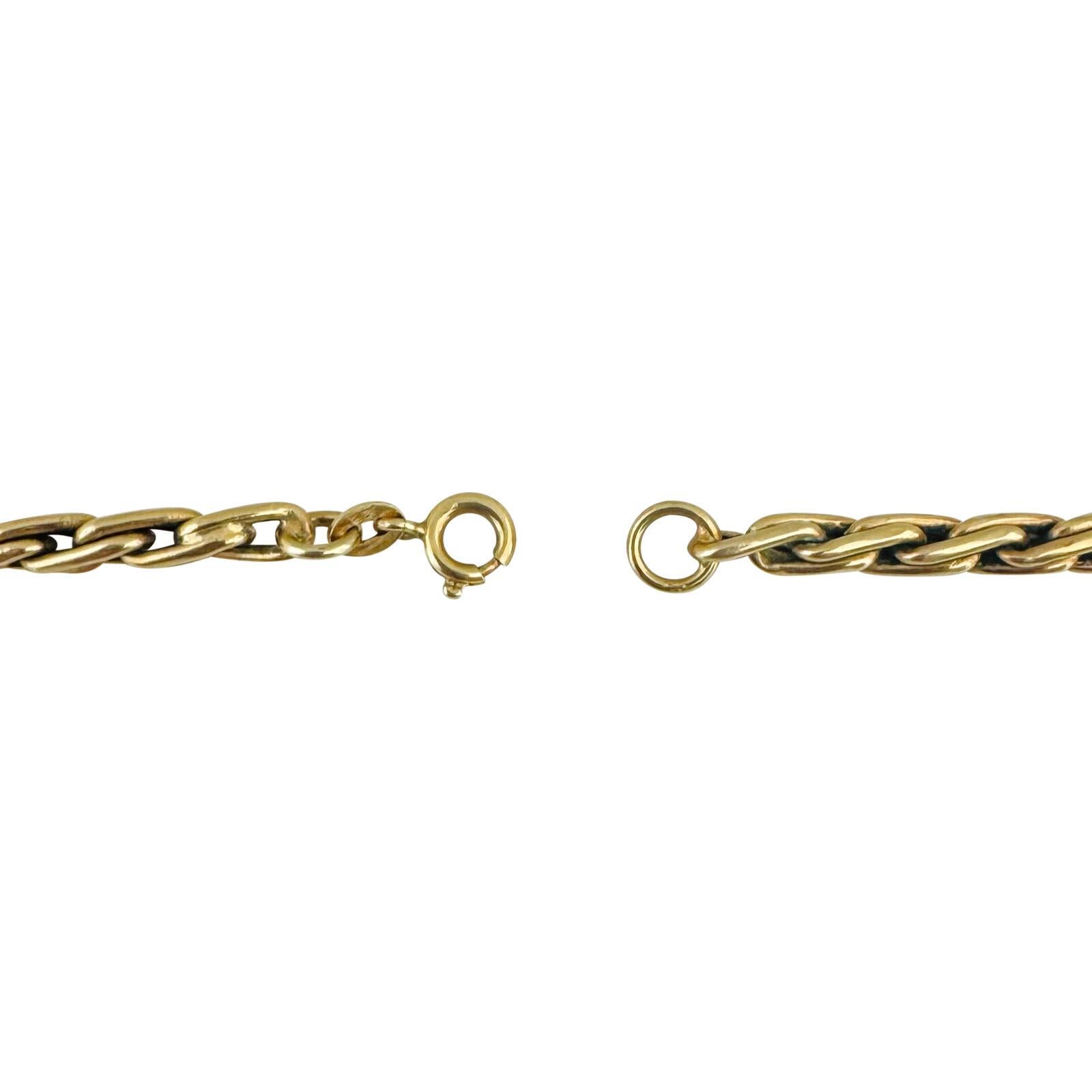 14 Karat Yellow Gold Solid Long Fancy Link Chain Necklace  For Sale 2