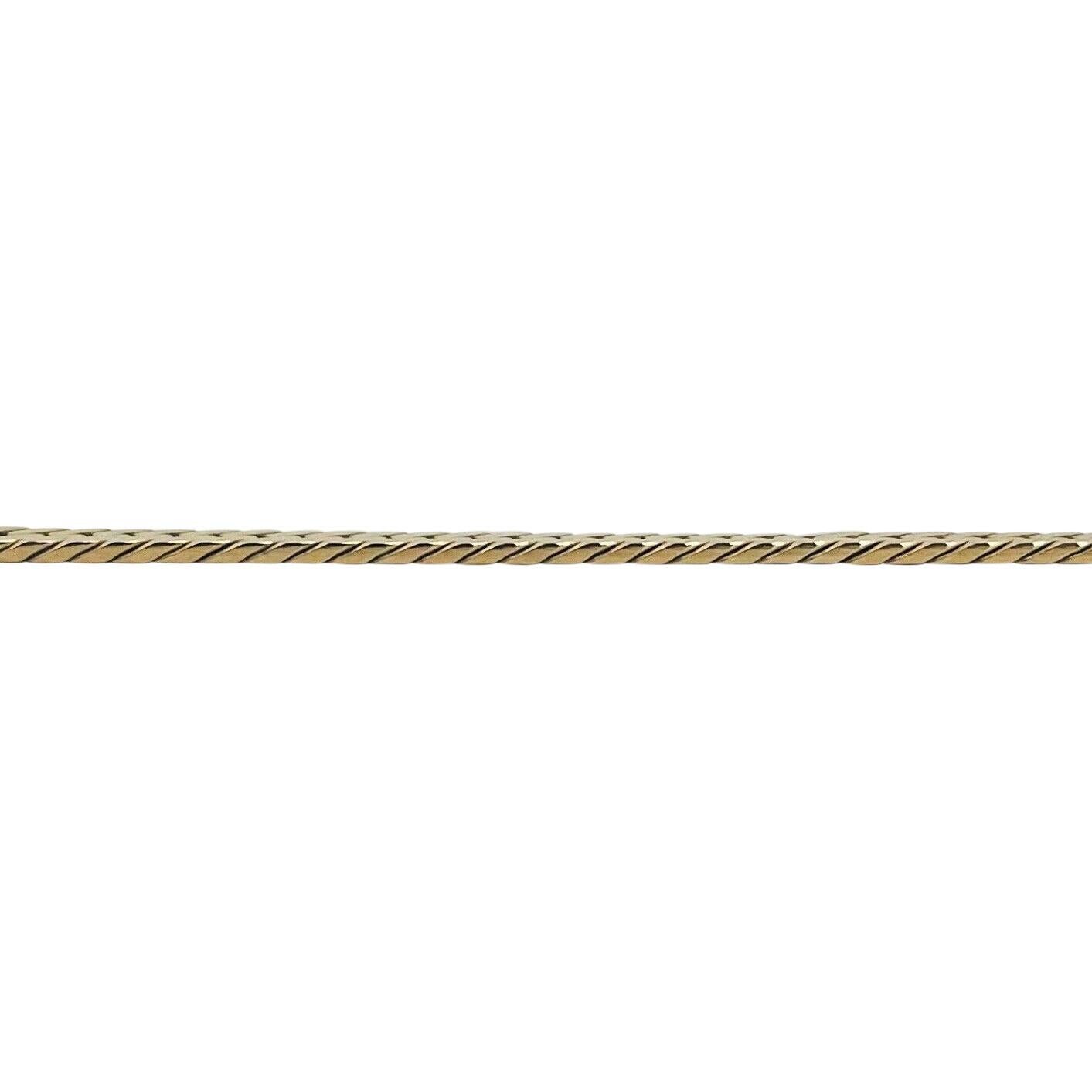 Women's 14 Karat Yellow Gold Solid Long Herringbone Link Chain Necklace Italy For Sale