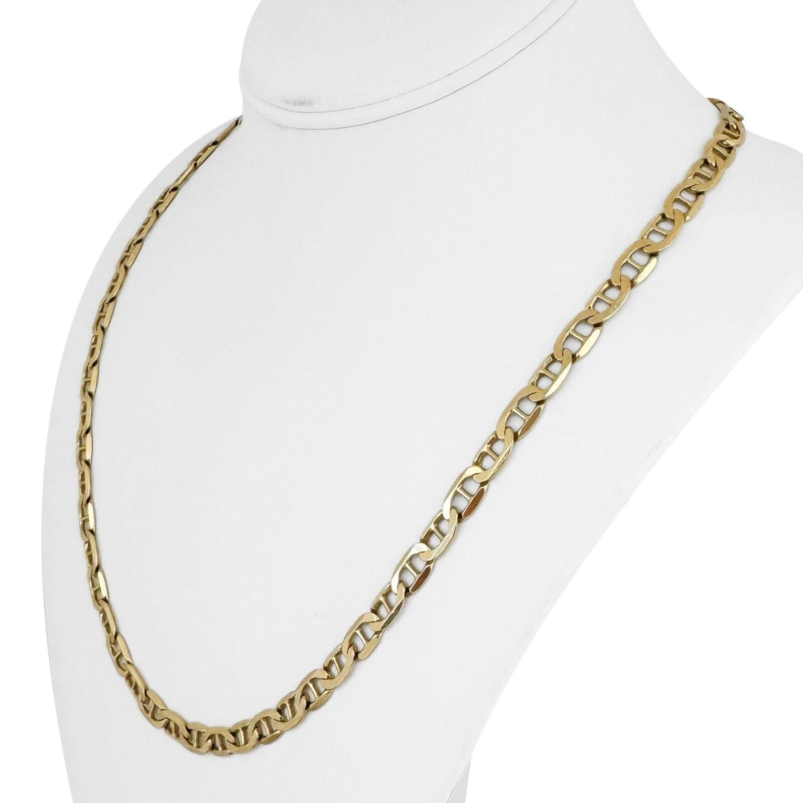 14k Gelbgold 29,5g solide 6mm Mariner Gucci Link Kette Halskette Italien 21