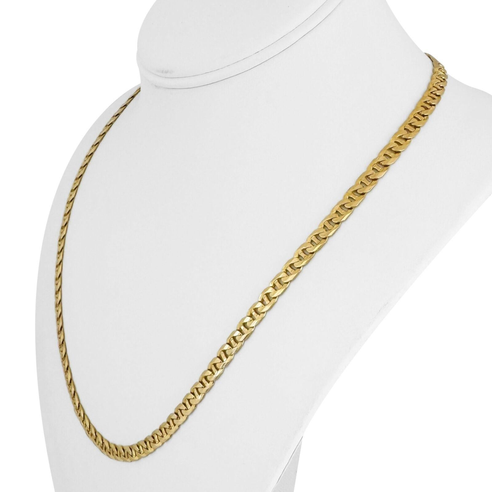 14k Yellow Gold 23.5g Solid 5mm Mariner Gucci Link Chain Necklace Italy 21