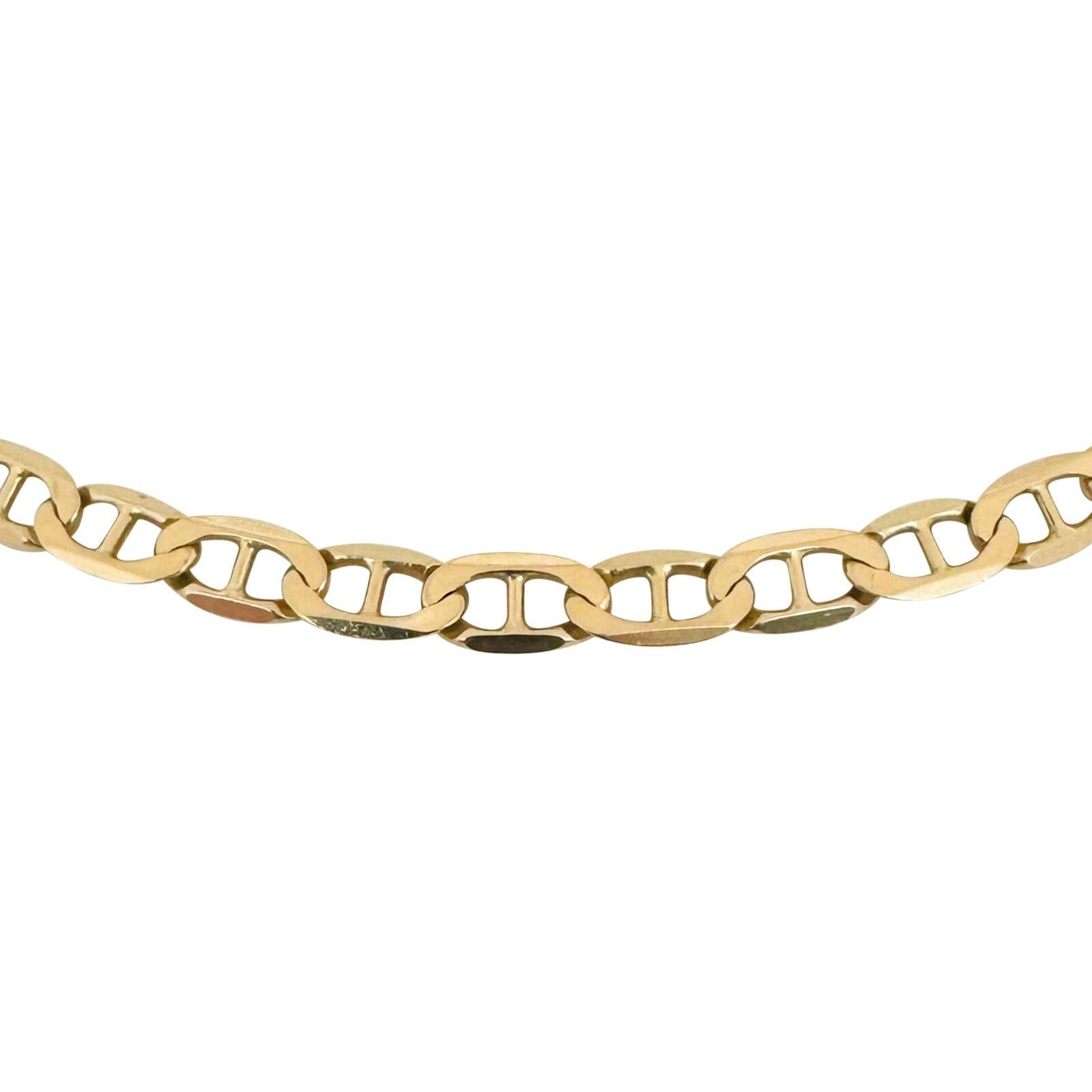 14 Karat Gelbgold Massiv Mariner Gucci Gliederkette Halskette Italien im Zustand „Gut“ in Guilford, CT