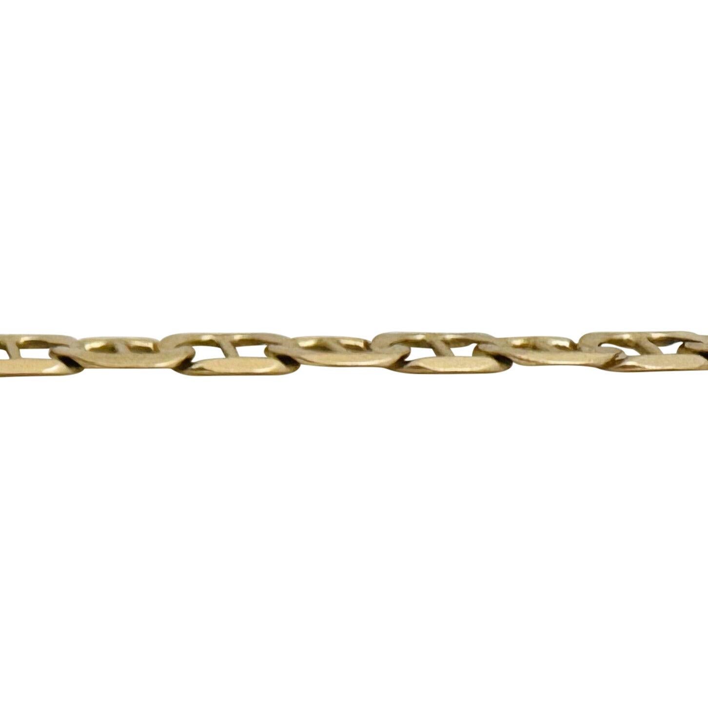 14 Karat Gelbgold Massiv Mariner Gucci Gliederkette Halskette Italien für Damen oder Herren
