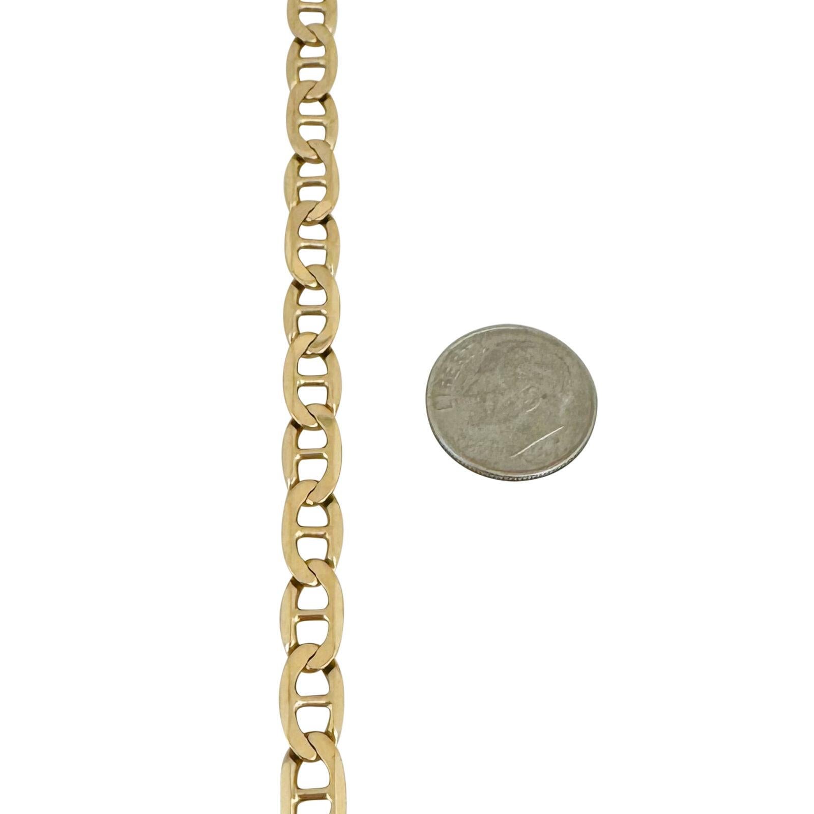 14 Karat Gelbgold Massiv Mariner Gucci Gliederkette Halskette Italien 1