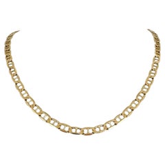 14 Karat Gelbgold Massiv Mariner Gucci Gliederkette Halskette Italien