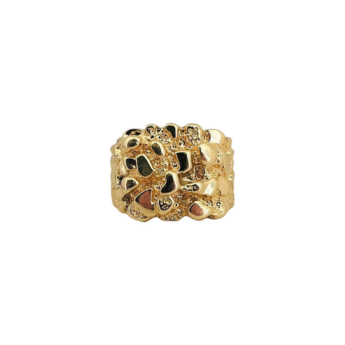 14 Karat Gelbgold Massiver Herren-Nugget-Ring im Zustand „Gut“ in Guilford, CT