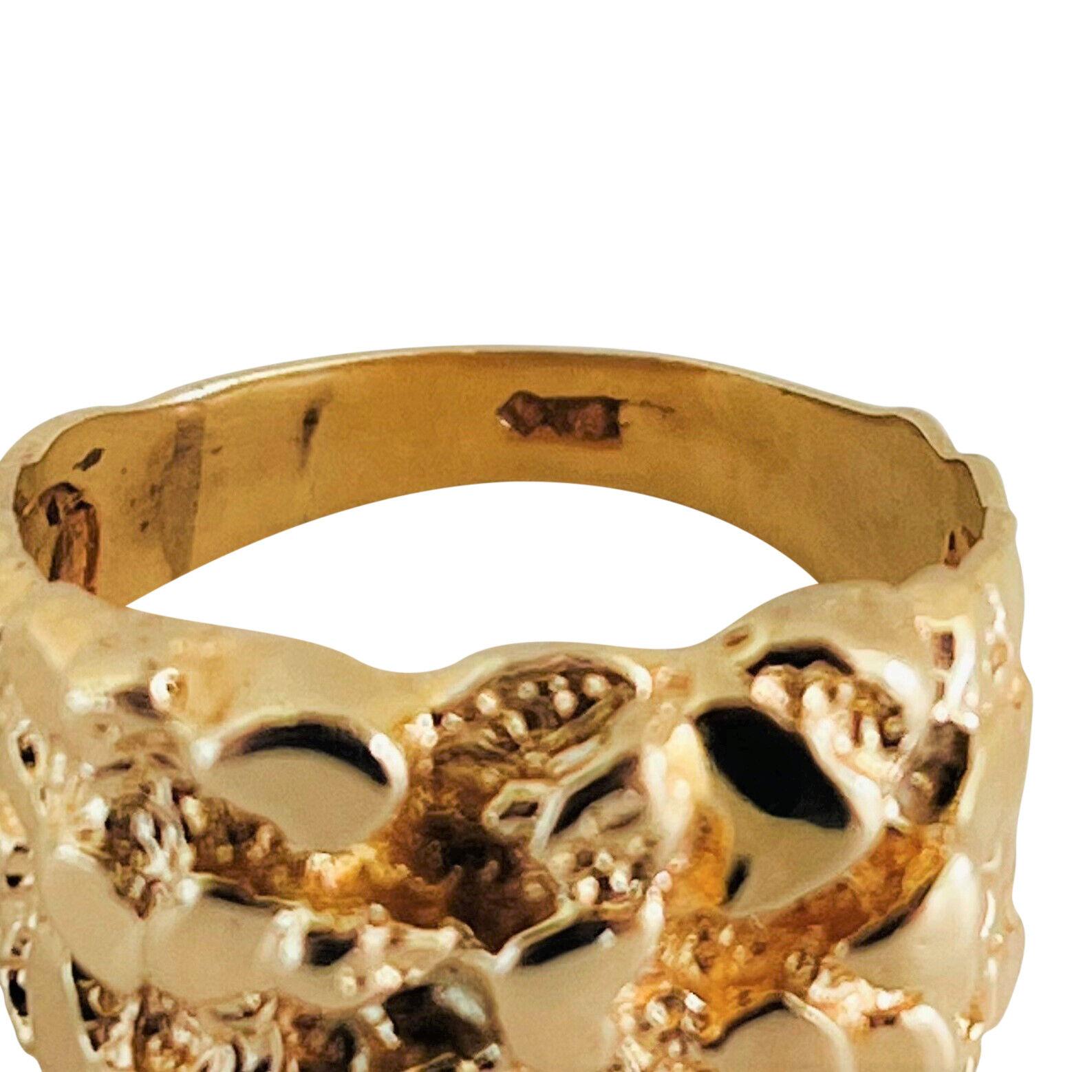 14 Karat Gelbgold Massiver Herren-Nugget-Ring 1