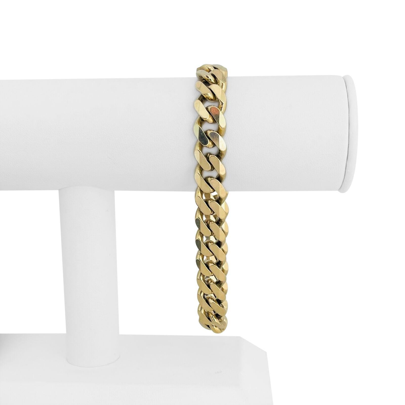 14k Gelbgold 54,6g solide Herren 10,5 mm Cuban Curb Link Armband Türkei 9