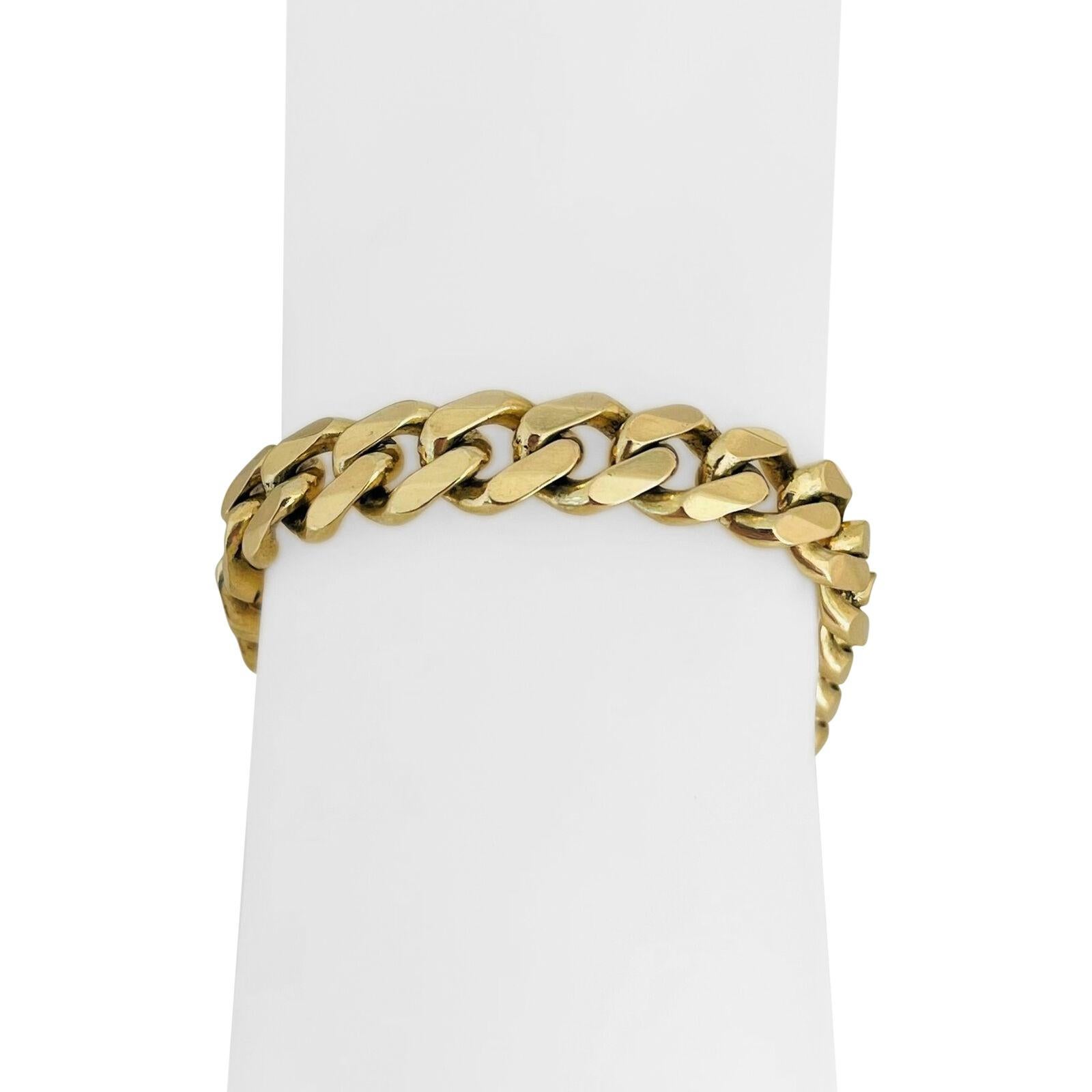 14 Karat Gelbgold Massiv-Herren-Gliederarmband mit kubanischer Kugel, Türkei 4