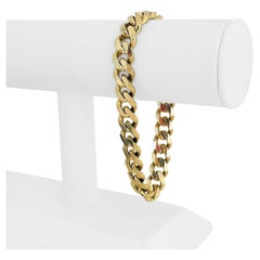 14 Karat Gelbgold Massiv-Herren-Gliederarmband mit kubanischer Kugel, Türkei