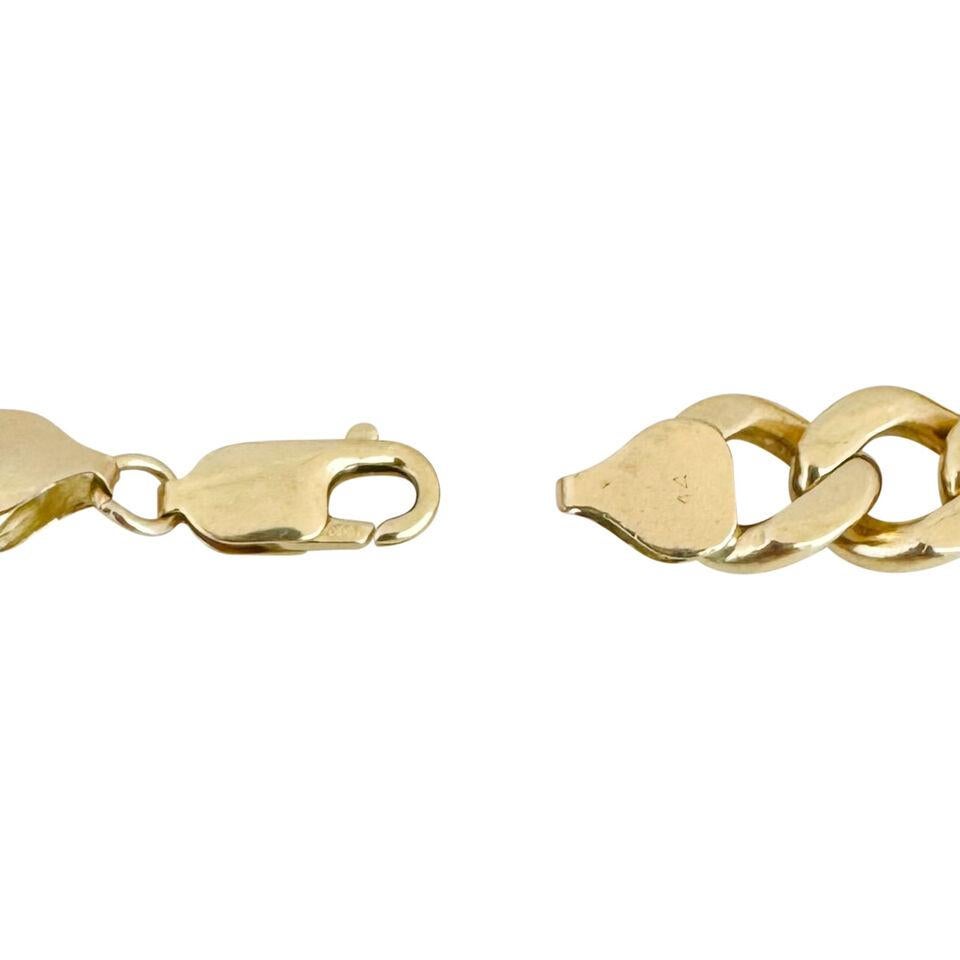 14 Karat Yellow Gold Solid Men's Curb Link Bracelet 1
