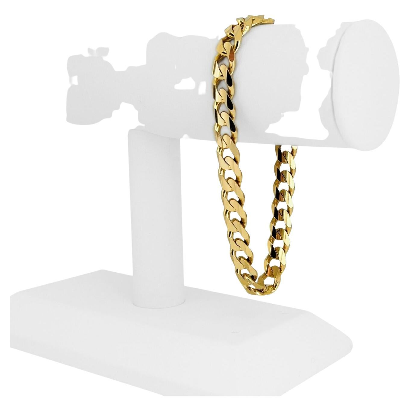 Authentic Italian Braccio Men's Diamond Curb Link Bracelet 14 Karat For