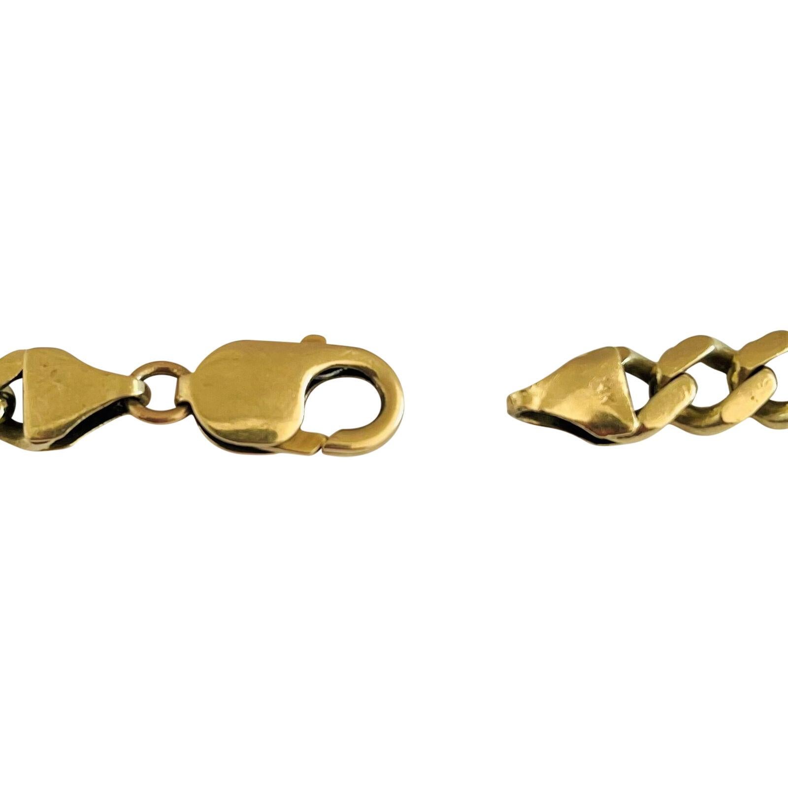 14 Karat Yellow Gold Solid Men's Curb Link Chain Bracelet  2