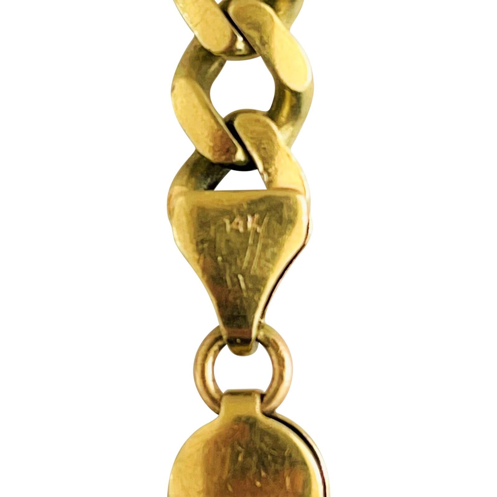 14 Karat Yellow Gold Solid Men's Curb Link Chain Bracelet  3