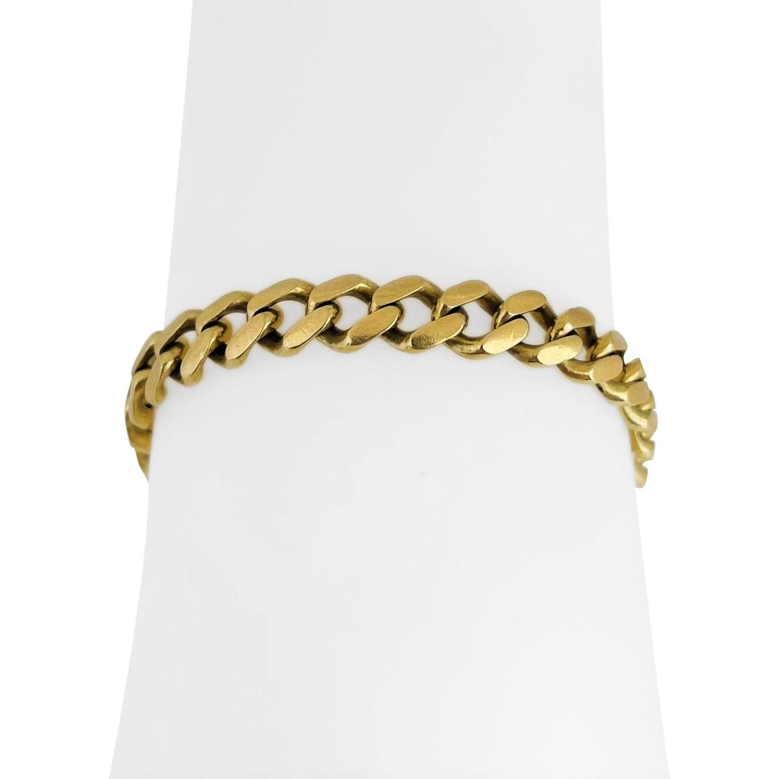 14 Karat Yellow Gold Solid Men's Curb Link Chain Bracelet  4