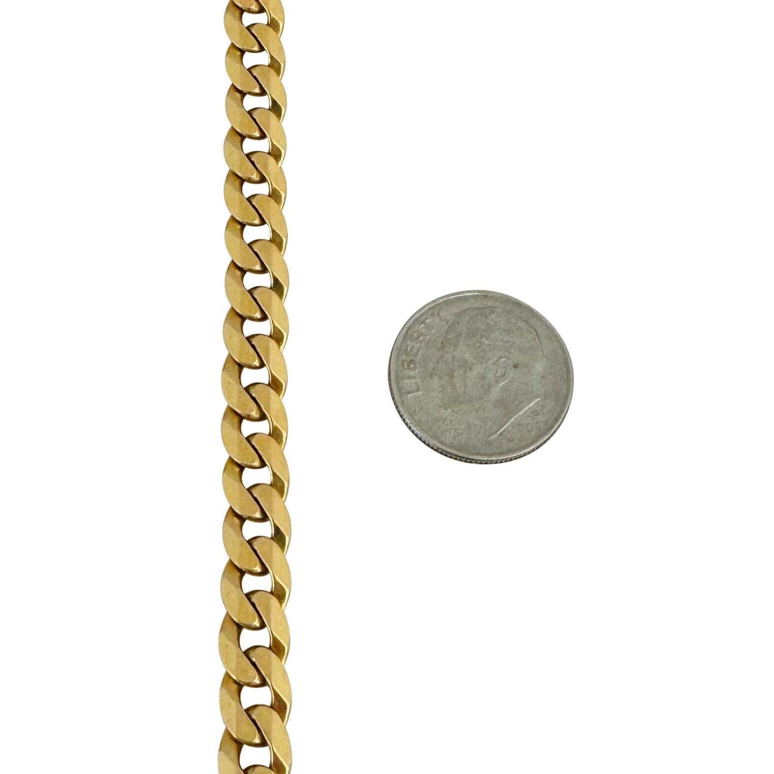  Bracelet à maillons pour hommes en or jaune 14 carats massif, Italie  Pour hommes 
