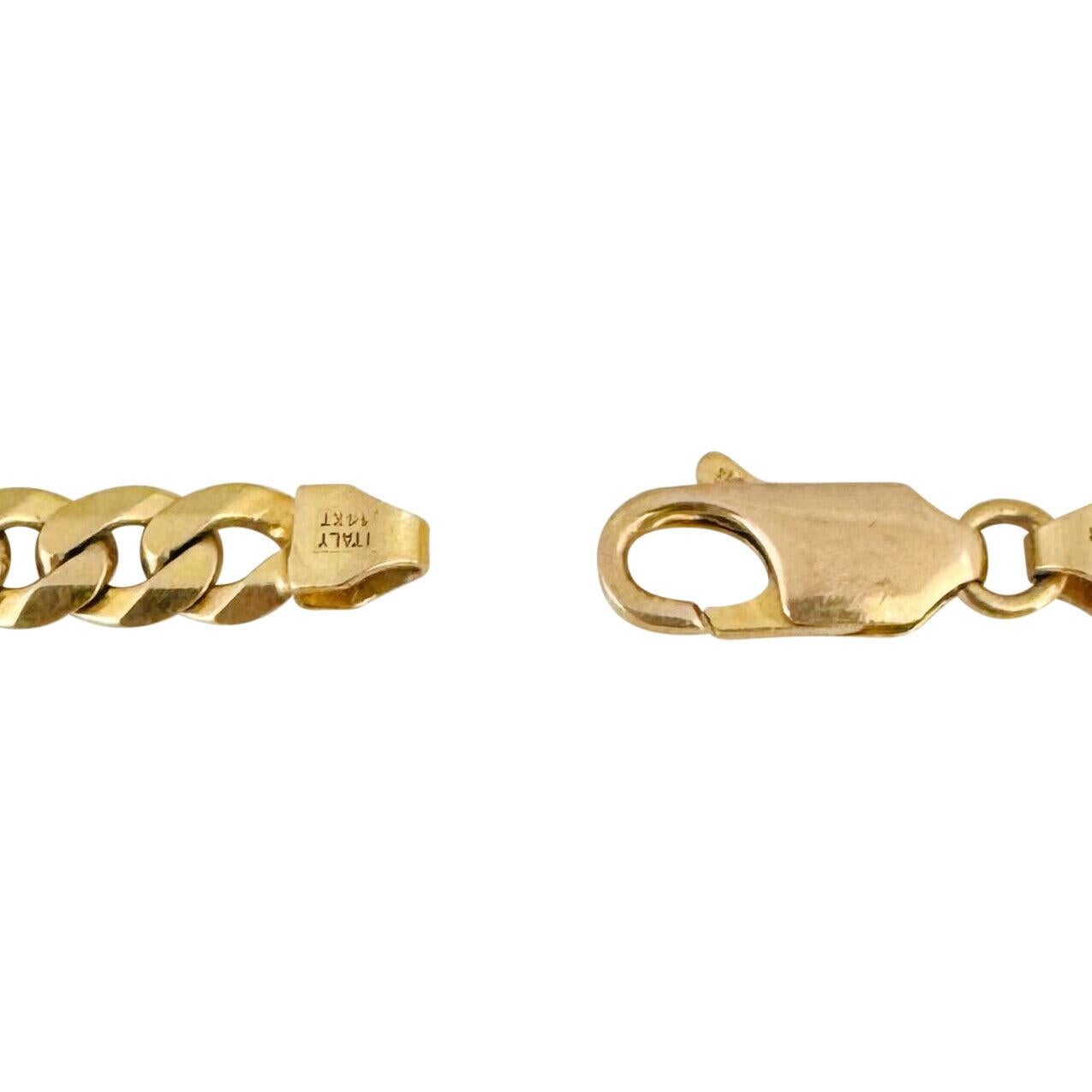 Bracelet à maillons pour hommes en or jaune 14 carats massif, Italie  1