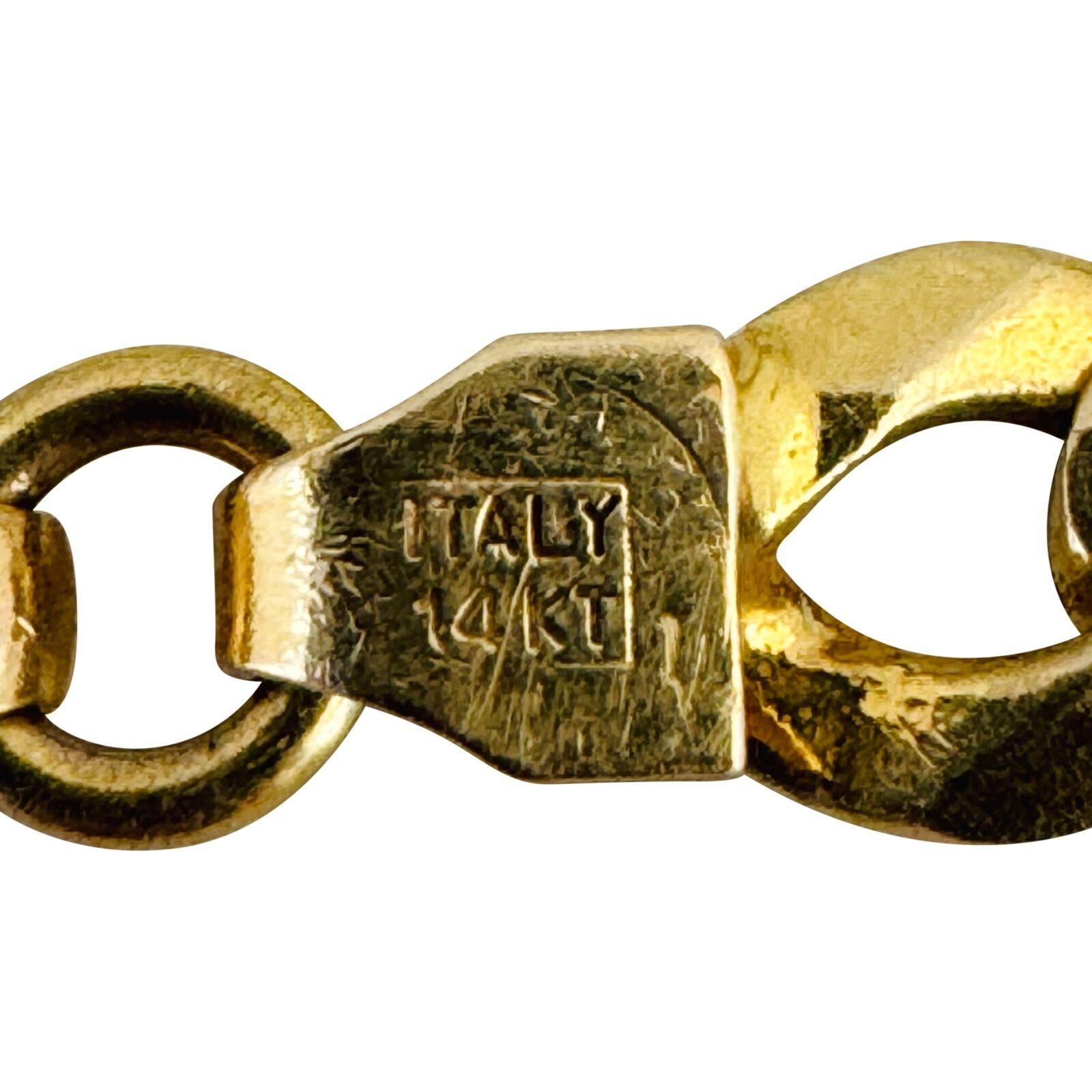 Bracelet à maillons pour hommes en or jaune 14 carats massif, Italie  2
