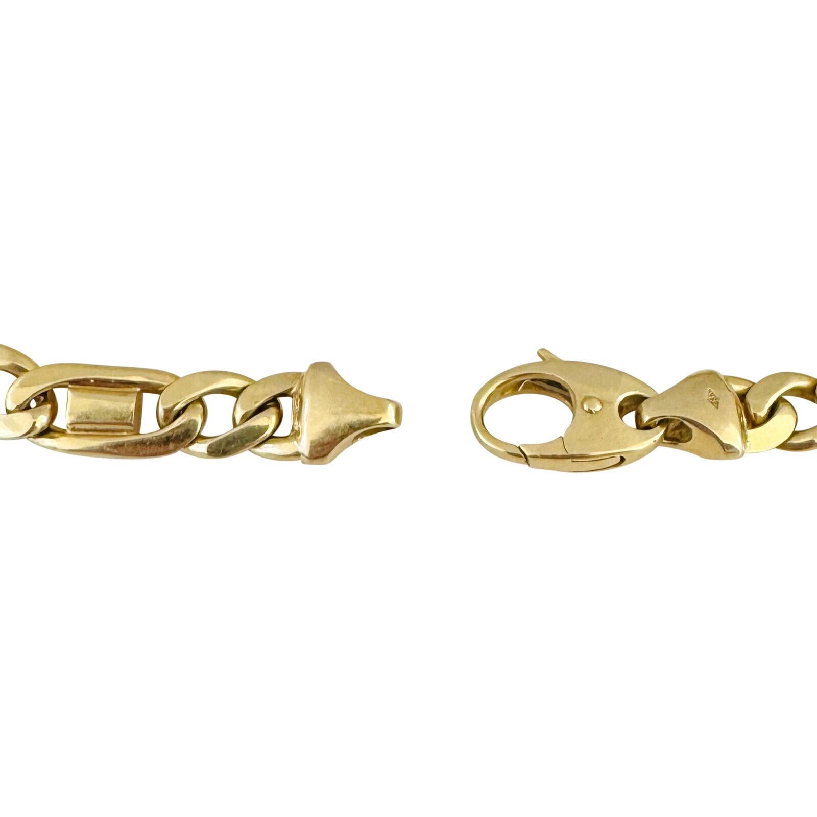 14 Karat Gelbgold Massives Herrenarmband im Fancy Figarucci-Stil Italien für Damen oder Herren