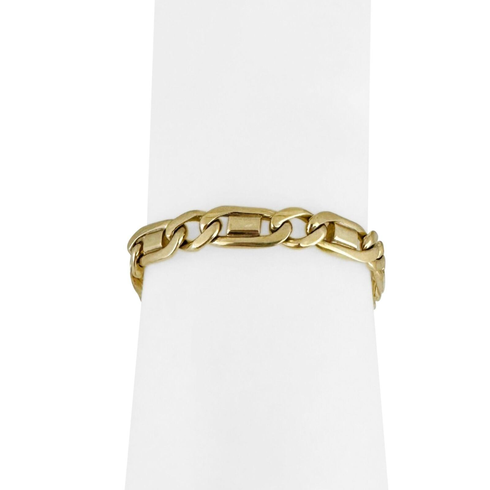 14 Karat Gelbgold Massives Herrenarmband im Fancy Figarucci-Stil Italien 3