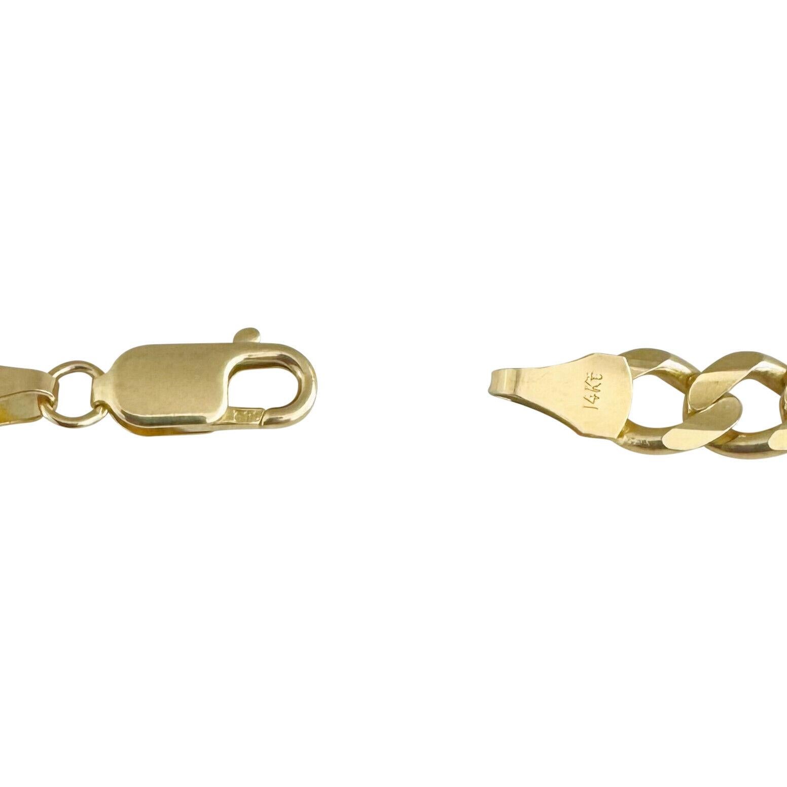 14 Karat Gelbgold Massiv Herren Figaro Link Kette Halskette Italien  3