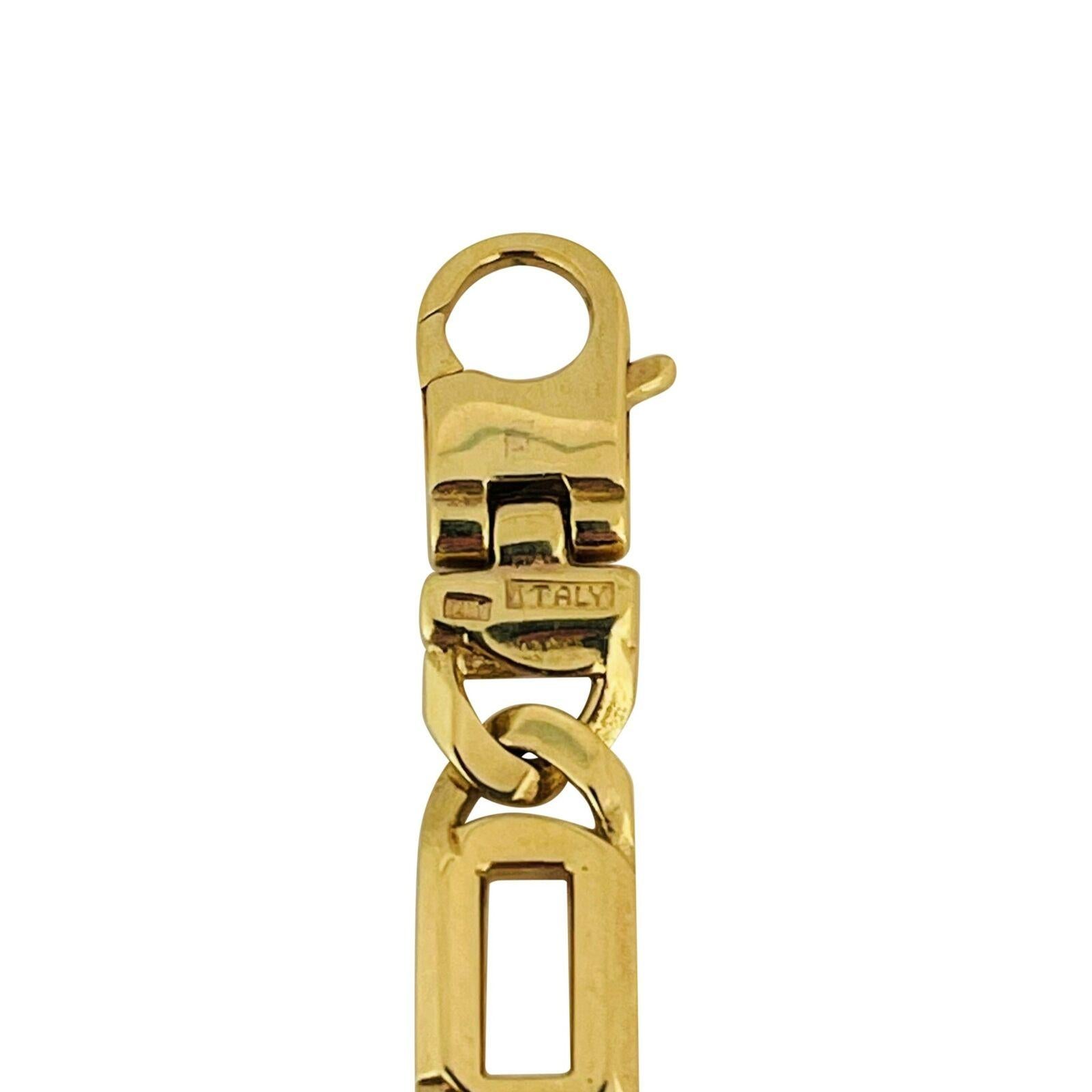 14 Karat Yellow Gold Solid Men's Figarucci Link Bracelet, Italy 2