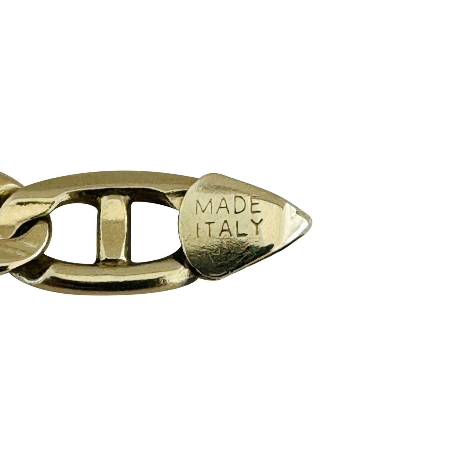 14 Karat Yellow Gold Solid Men's Gucci Link Bracelet Italy In Good Condition In Guilford, CT