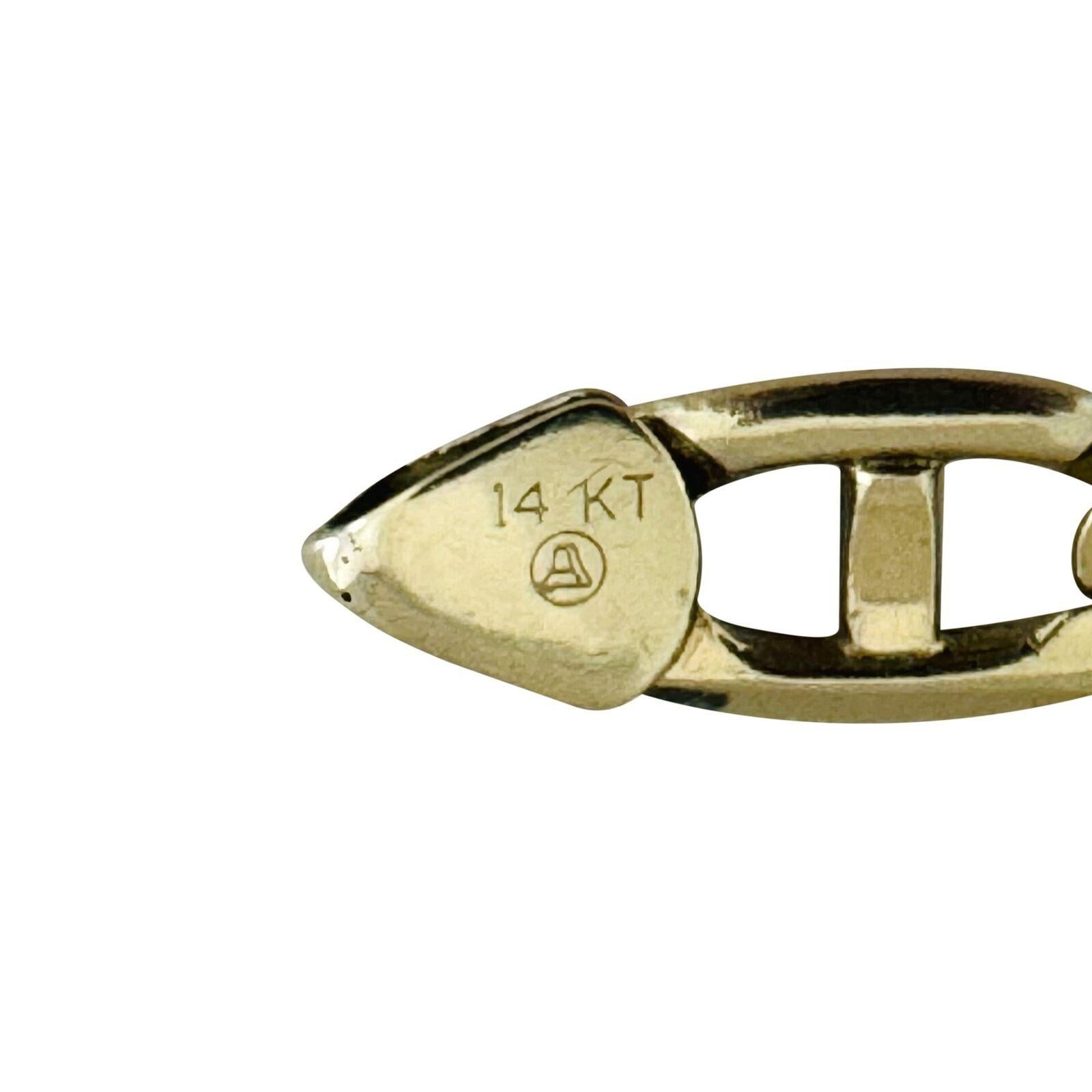 14 Karat Yellow Gold Solid Men's Gucci Link Bracelet Italy 1