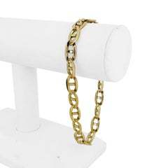 14 Karat Yellow Gold Solid Men's Gucci Link Bracelet Italy