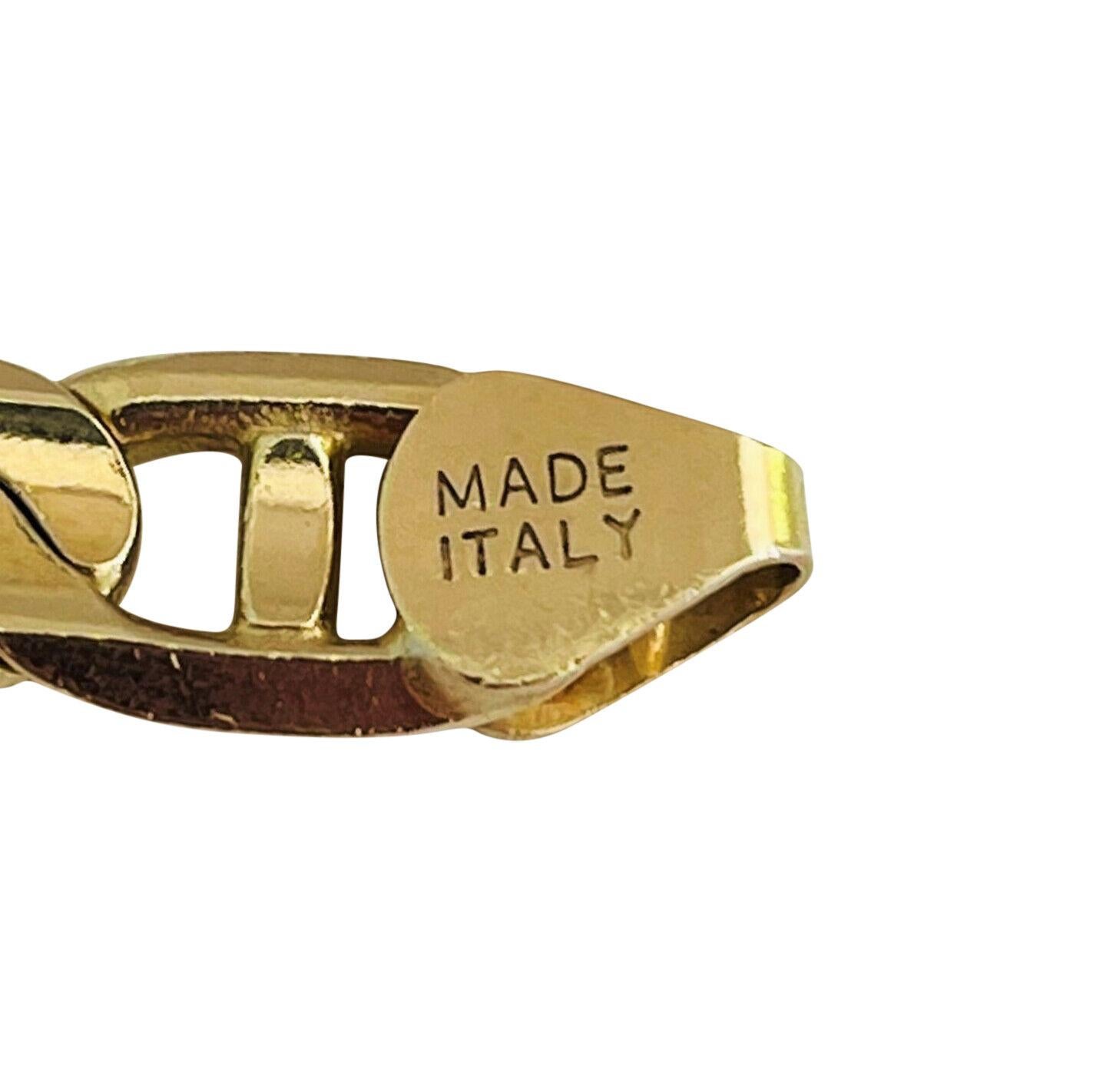 14 Karat Yellow Gold Solid Men's Mariner Gucci Link Bracelet Italy 1