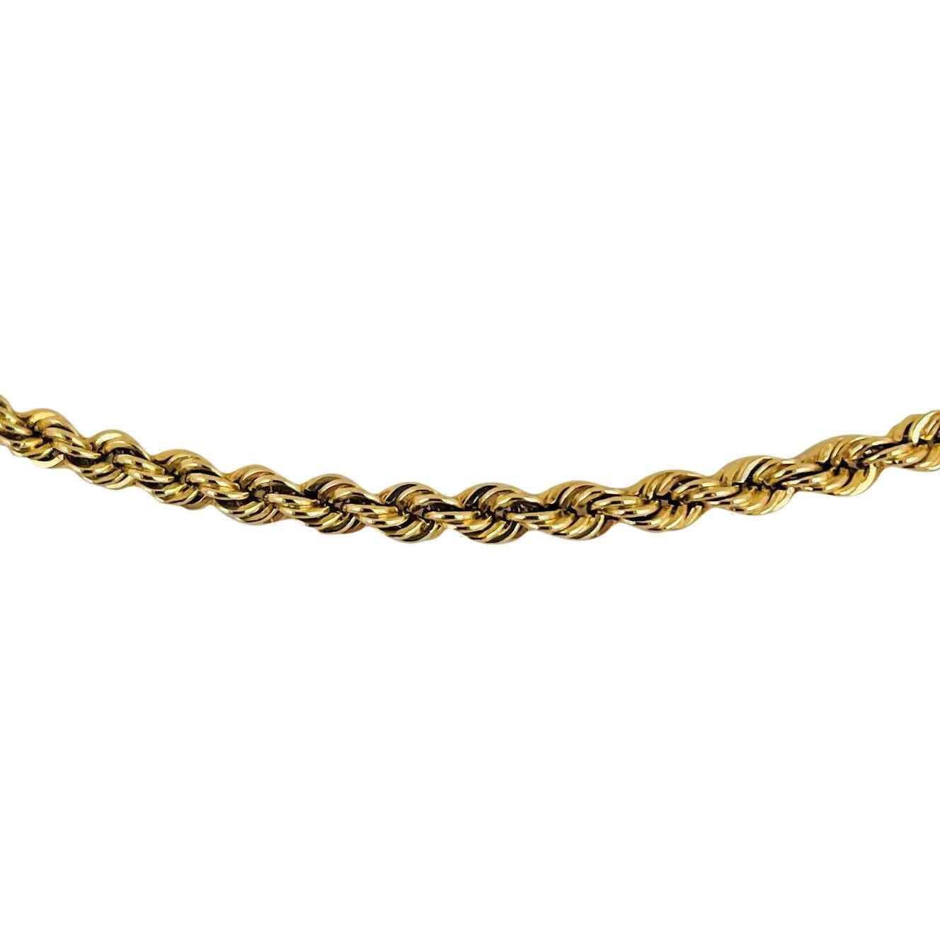 14k Yellow Gold 16.8g Solid 3mm Michael Anthony Rope Chain Necklace 20.5