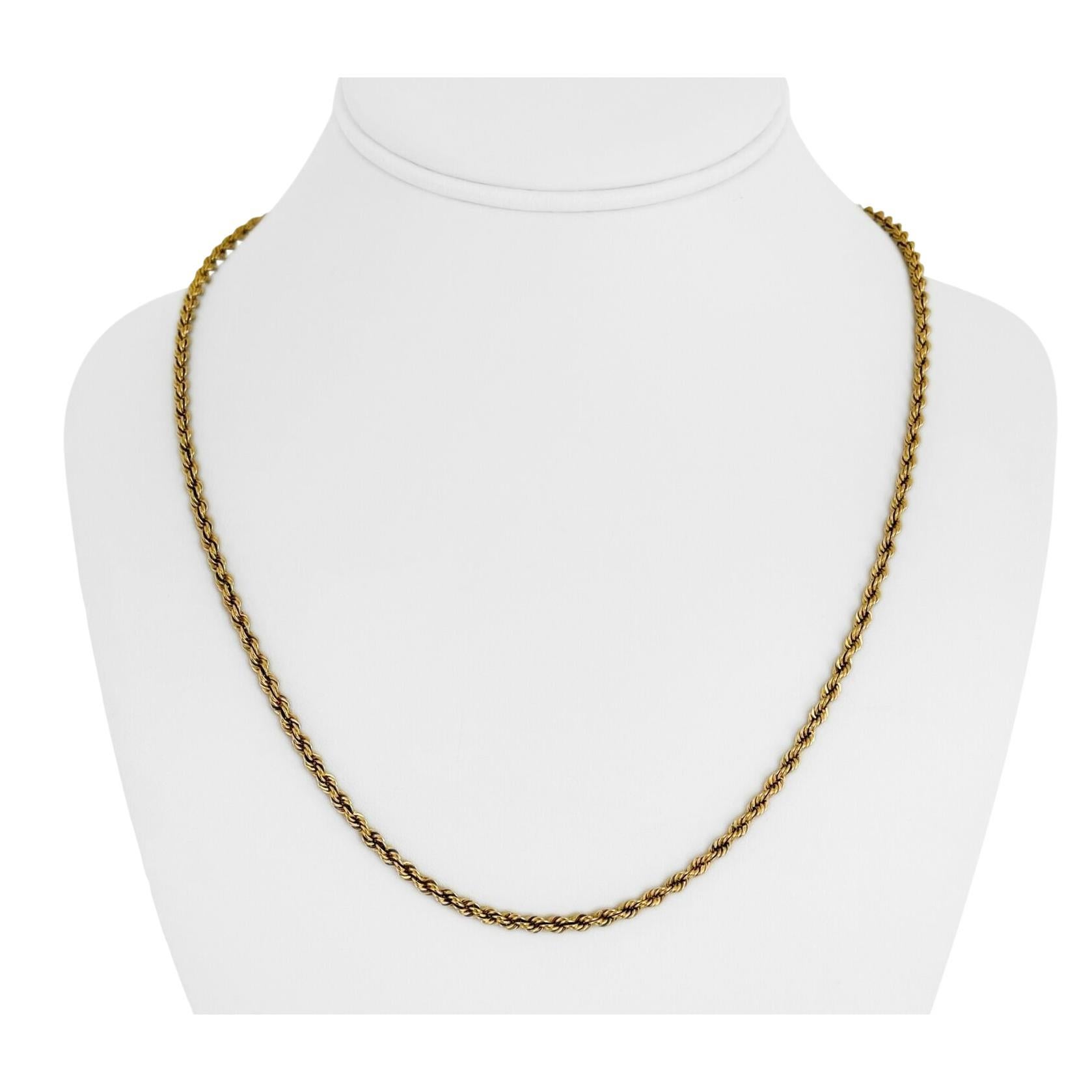 14 Karat Yellow Gold Solid Michael Anthony Rope Chain Necklace