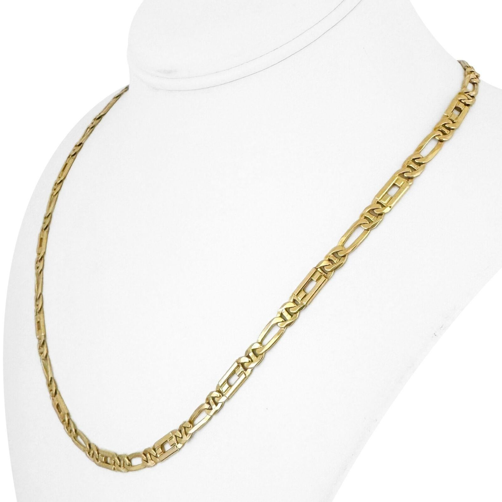 14k Gelbgold 23,8g solide poliert 5mm Figarucci Link Kette Halskette Italien 20