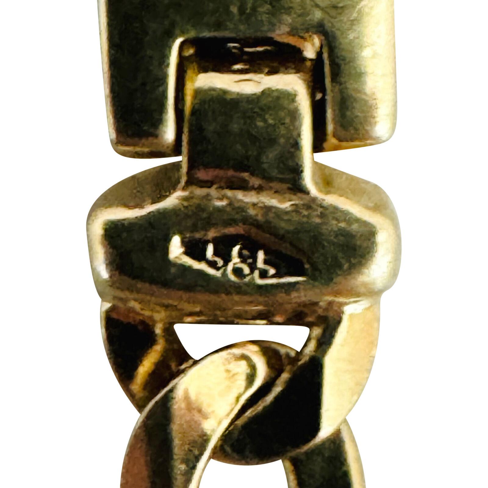 14 Karat Gelbgold Massiv polierte Figarucci Gliederkette Halskette Italien 3