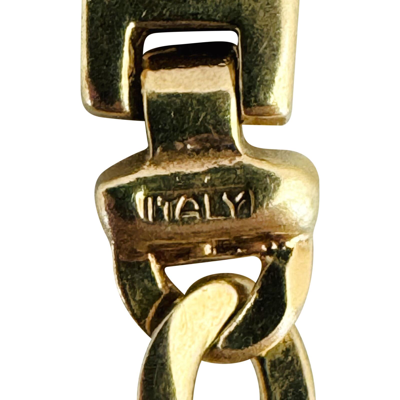 14 Karat Gelbgold Massiv polierte Figarucci Gliederkette Halskette Italien 4