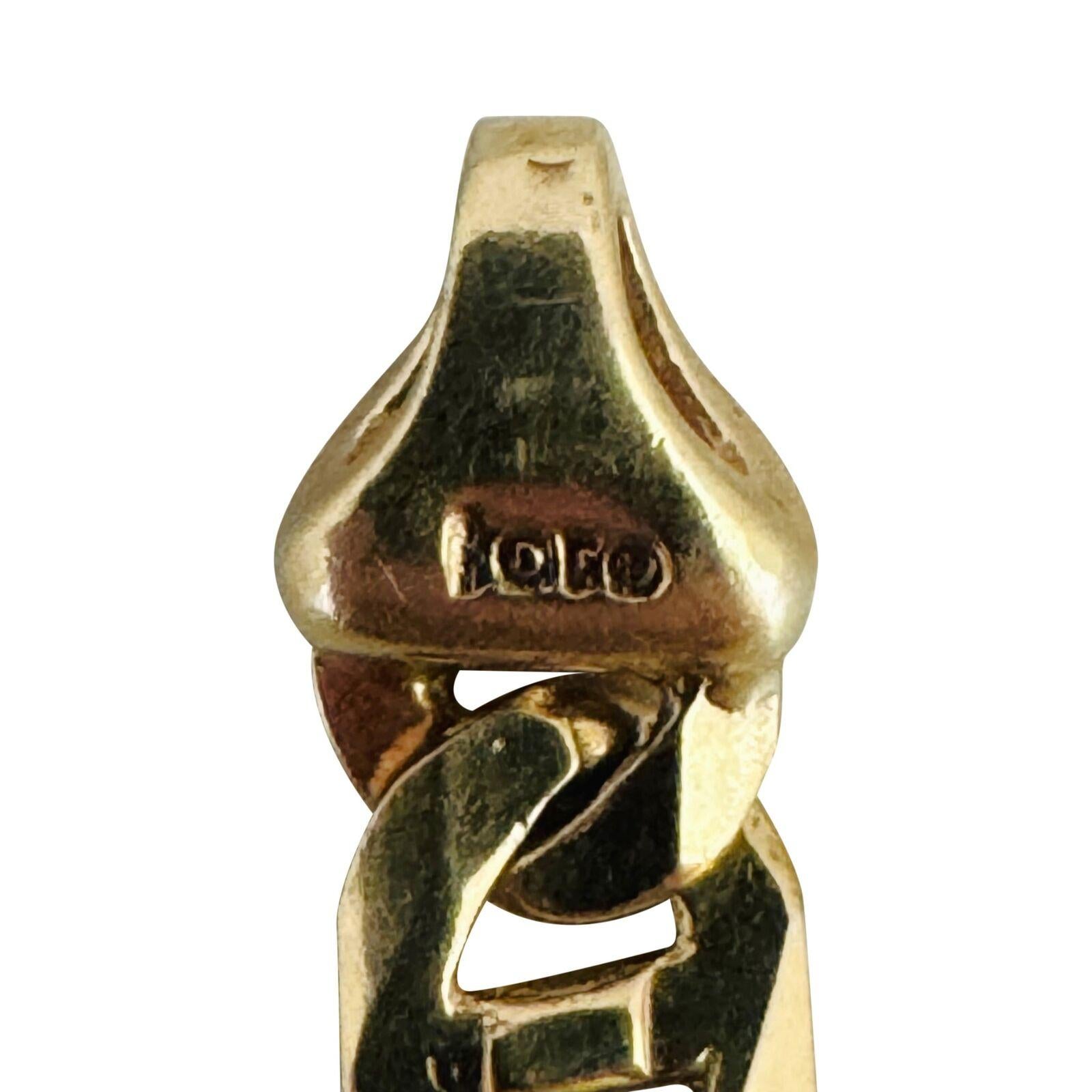 14 Karat Gelbgold Massiv polierte Figarucci Gliederkette Halskette Italien 5