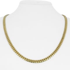 14 Karat Yellow Gold Solid Polished Men's Cuban Link Chain Necklace 